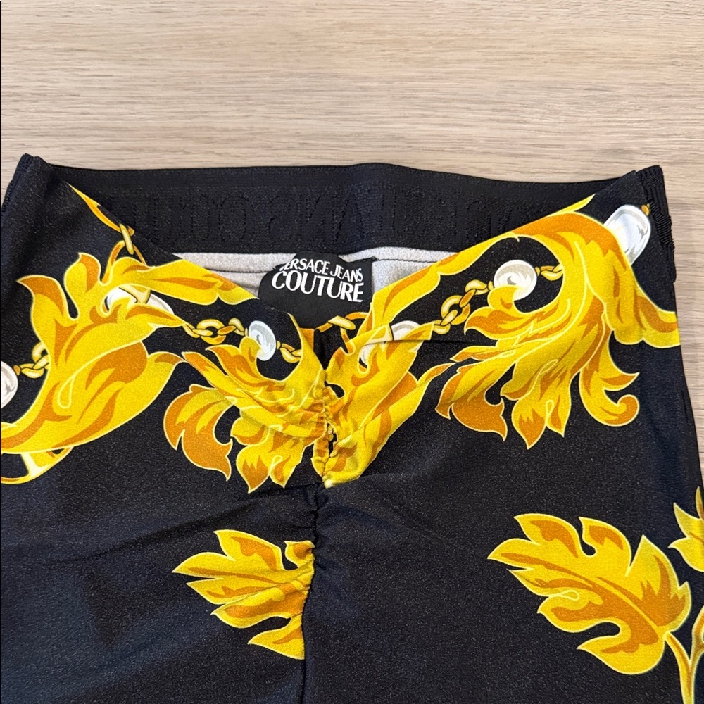 Versace Jeans couture Collection Black and Gold leggings chain print - Picture 4 of 4